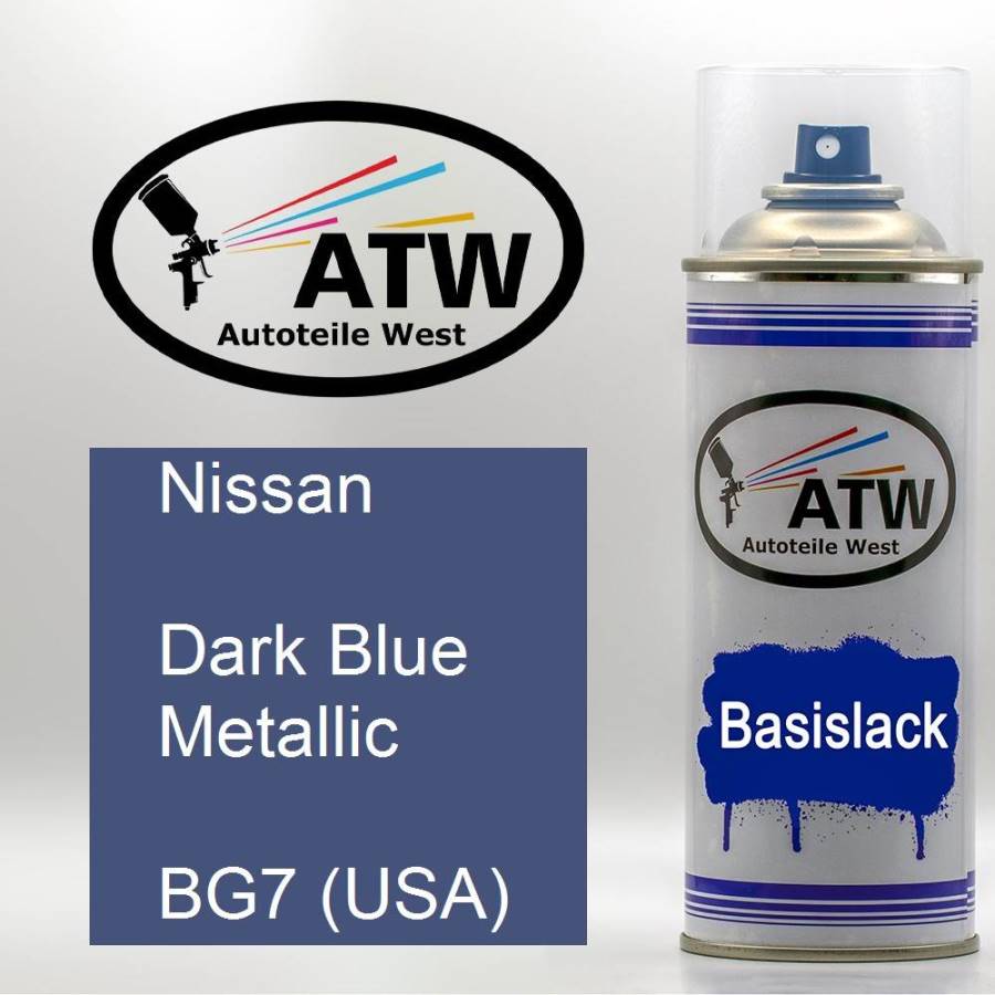 Nissan, Dark Blue Metallic, BG7 (USA): 400ml Sprühdose, von ATW Autoteile West.